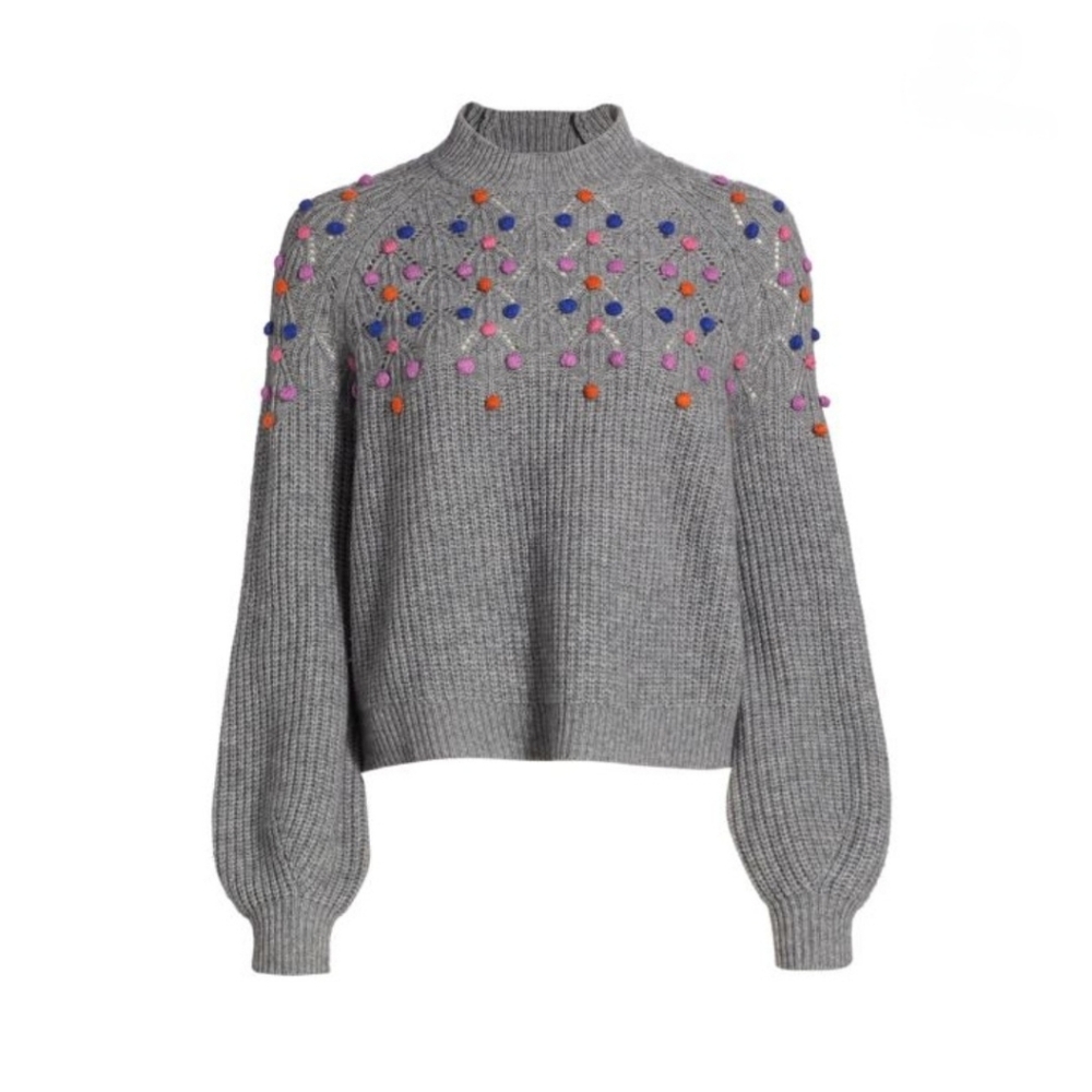 NWOT 27 Miles Malibu, Deanaa Popcorn Sweater, Size S, Heather Grey. - Picture 2 of 7